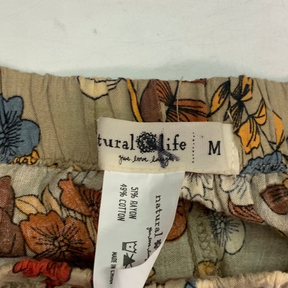 Natural Life Bohemian Tiered Floral Maxi Skirt Elastic Boho Wide Leg Pants SZ M - Picture 9 of 15